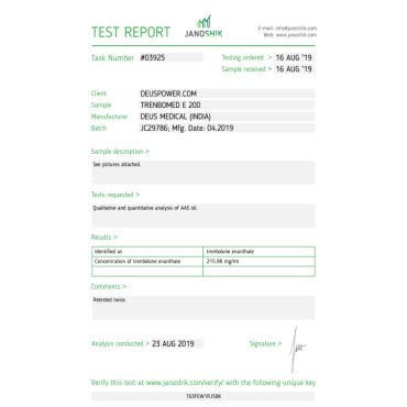 TRENBOMED E 200 (TRENBOLONE ENANTHATE) INJECTABLE STEROID IN AMPOULES Deus Medical